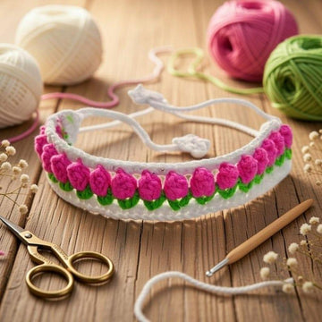 Tulip Flowers Crochet Headband Pattern | PDF + Video Tutorial