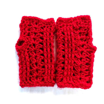 Ribbed fingerless mittens
