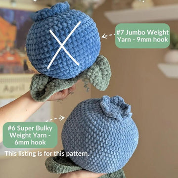 Crochet Small Blueberry Pillow Pattern PDF Super Bulky Yarn Version