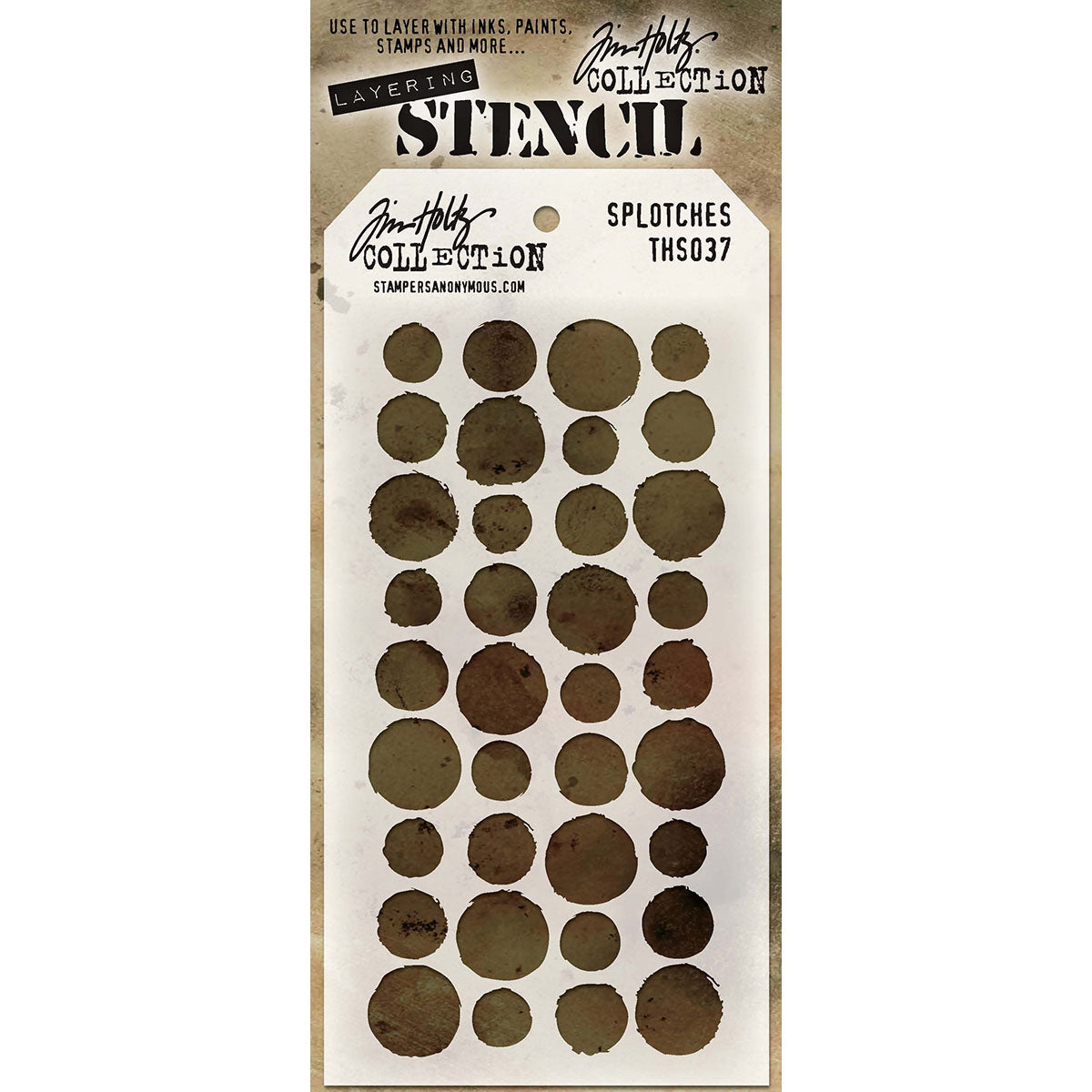 Stampers Anonymous Tim Holtz Layered Stencil 4.125"X8.5" - Splotches