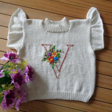 Floral Initial Baby Tee