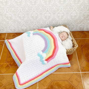 Rainbow Baby Blanket Crochet Pattern #437