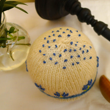 Blue Daisy Premmie Baby Beanie