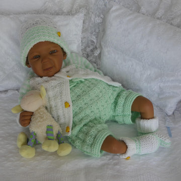 LENTE Baby Cardigan, Trousers, Hat & Bootees