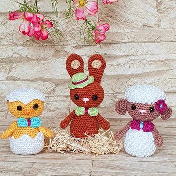 Easter-Trio: Chicklet, Bunny & Lamb