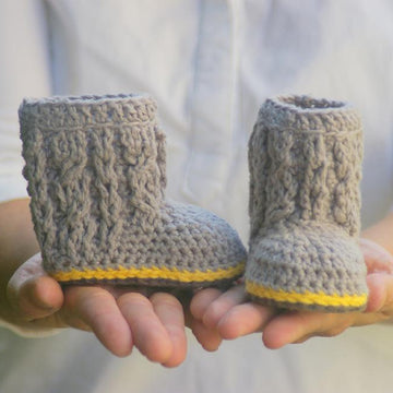 Cable Boots with Easy Cables For Baby Boys or Girls