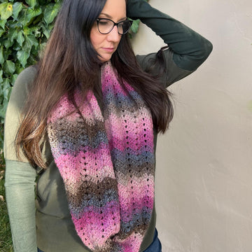 Pied Bobble Infinity Scarf