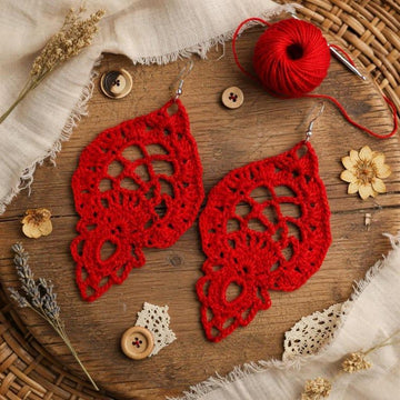 Crochet Leaf Earrings Pdf + Video Tutorial