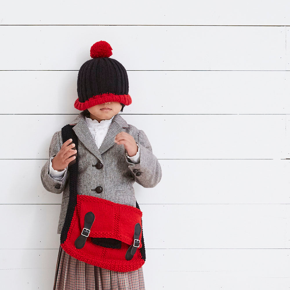 Bobby Satchel, Pencil Case & Hat - Knitting Pattern for Kids in Debbie Bliss Rialto DK - Downloadable PDF