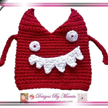 Crochet Halloween Monster Hat Pattern For Newborn Baby Children