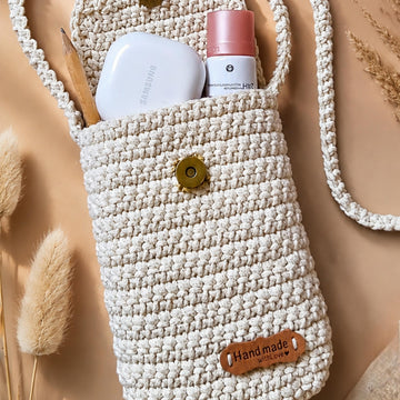 Mobile phone crossbody shoulder bag crochet pattern T10