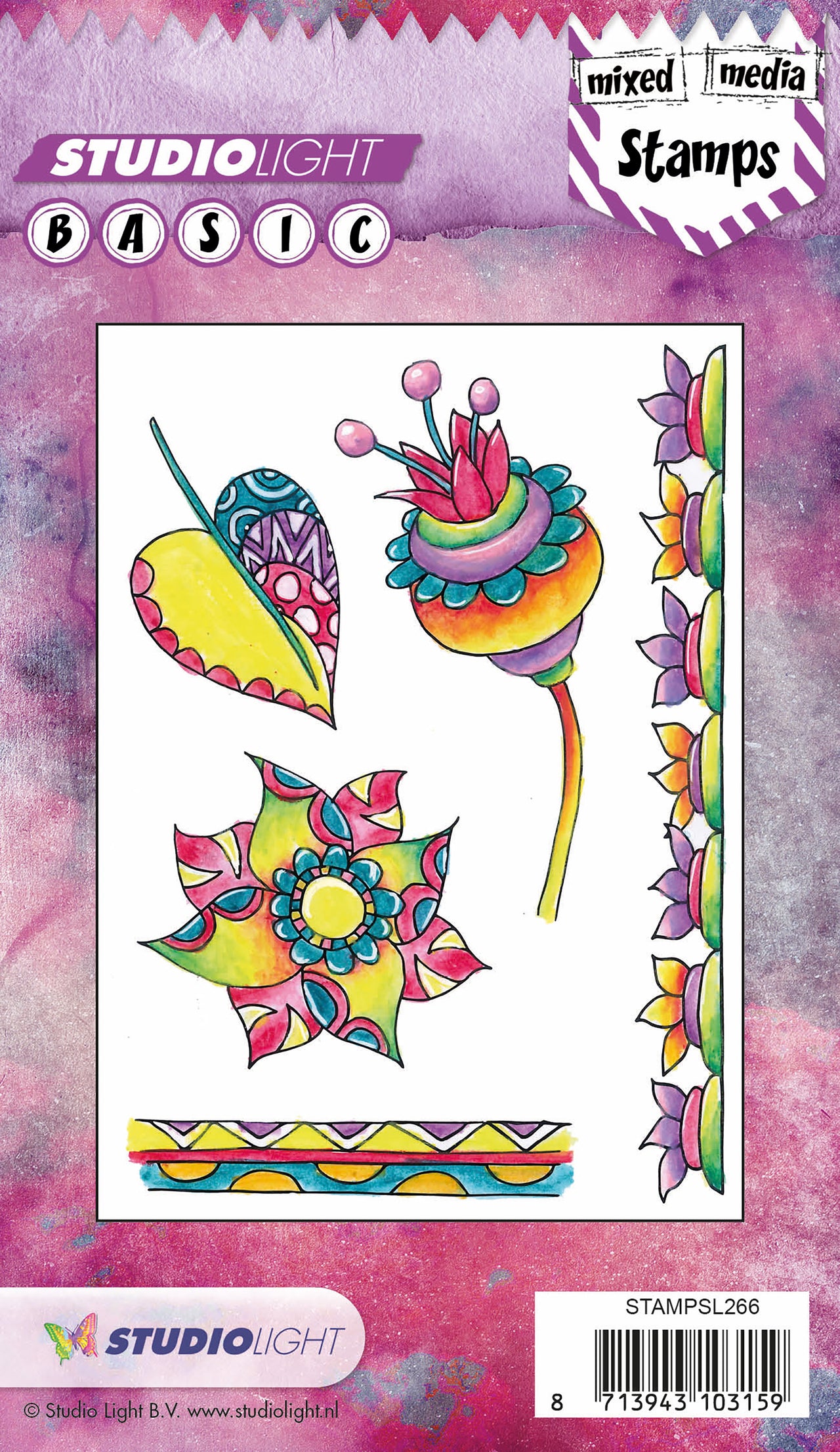 Studio Light Basic A6 Mixed Media Stamps - Floral