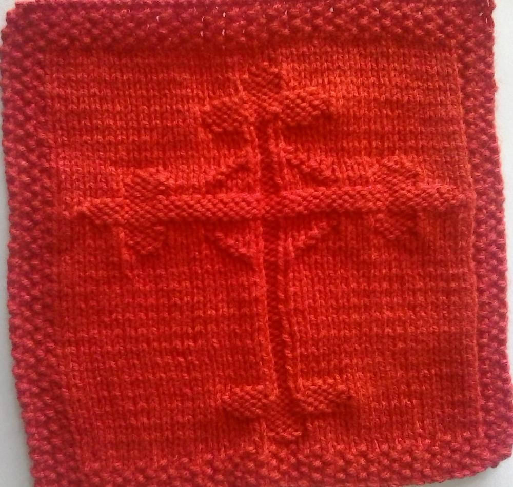 Gothic Cross Knitted Dishcloth Pattern