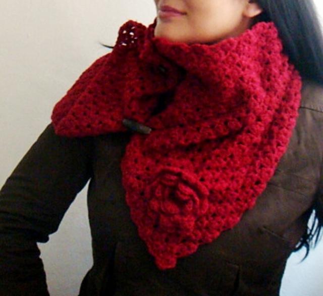 Burgundy Buttoned Up Cowl