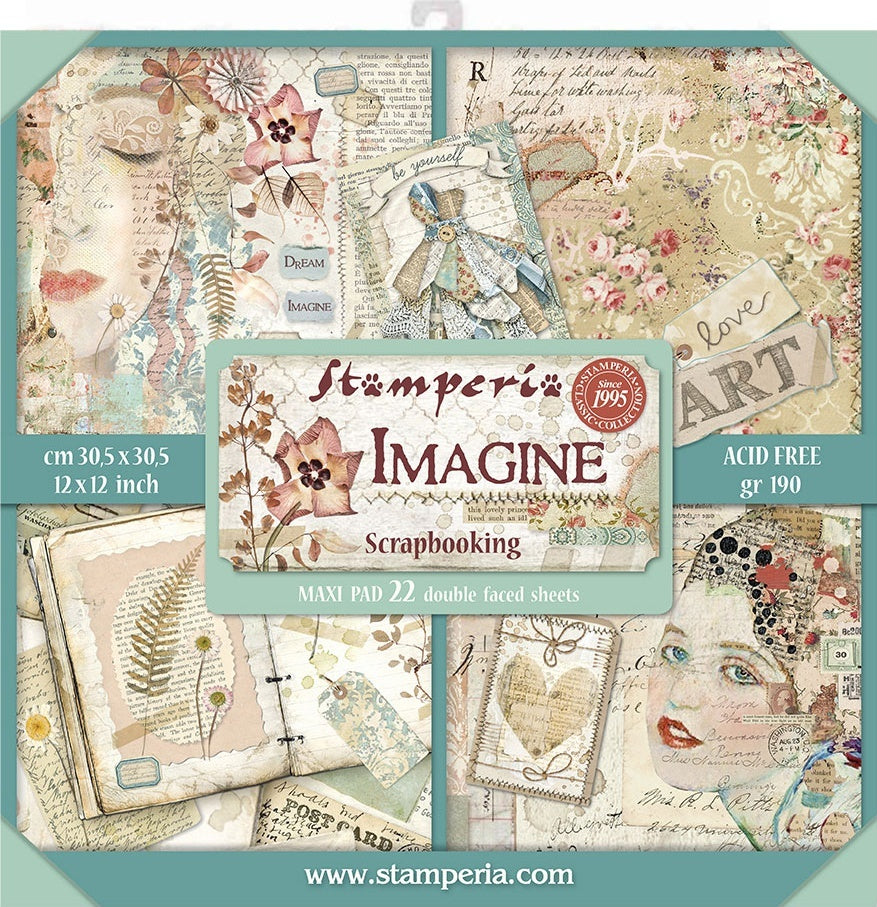 Stamperia Intl Stamperia Double-Sided Paper Pad 12"X12" 22/Pkg - Imagine, 22 Designs/1 Each