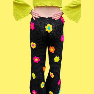 Flared Crochet Trousers