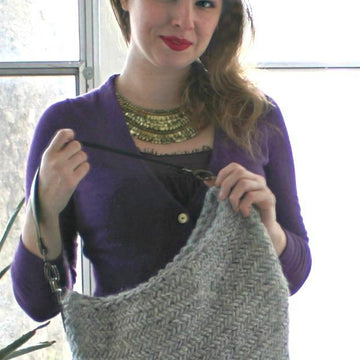 Herringbone Hobo Purse