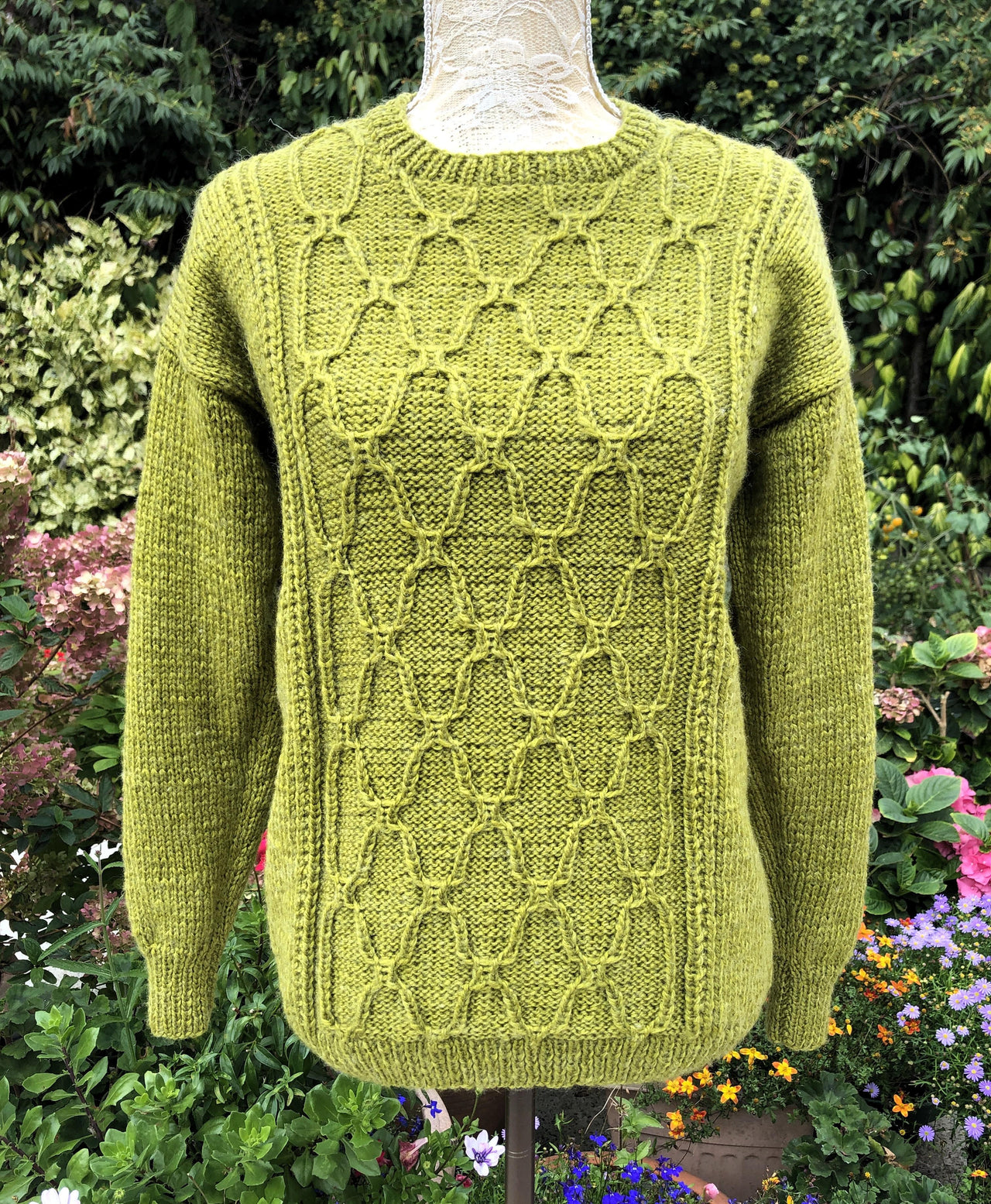 Sweater with Medallion Effect Panel