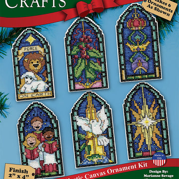 Design Works Peace on Earth Ornaments Cross Stitch Kit - 5cm x 10cm