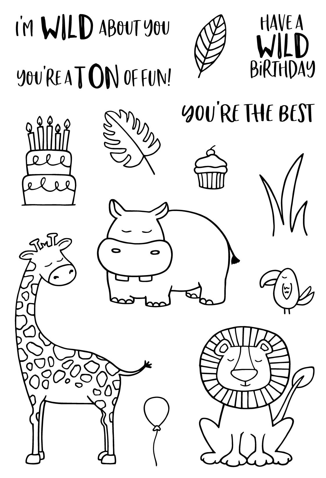 Jane's Doodles Clear Stamps 4"X6" - Wild