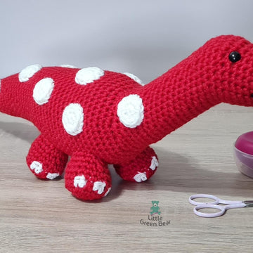 Don the Diplodocus - UK Terminology - Dinosaur Amigurumi