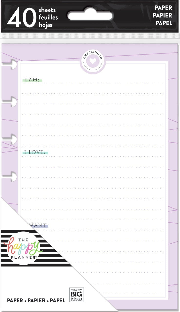 Happy Planner Mini Fill Paper 4.5"X7" 40/Pkg - Wellness Mood Tracker