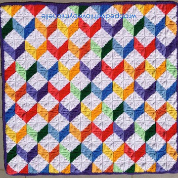 Tumbling Blocks Baby Afghan