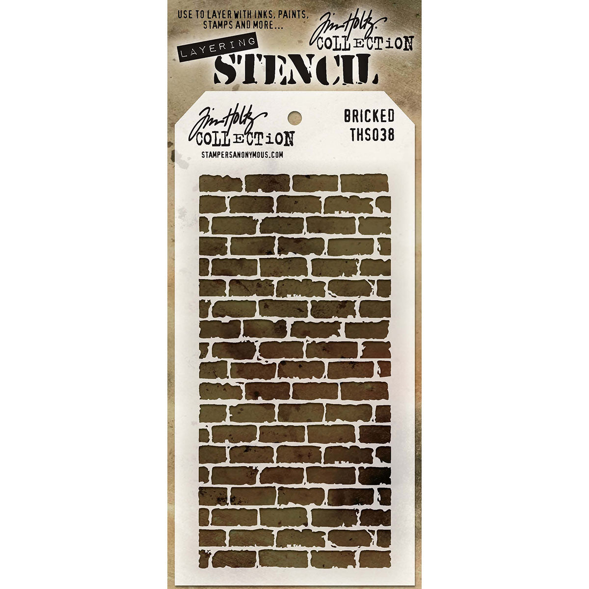 Stampers Anonymous Tim Holtz Layered Stencil 4.125"X8.5" - Bricked
