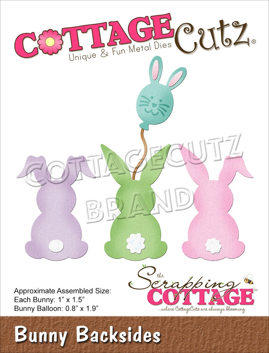 CottageCutz Dies - Bunny Backsides .8" To 1.9"
