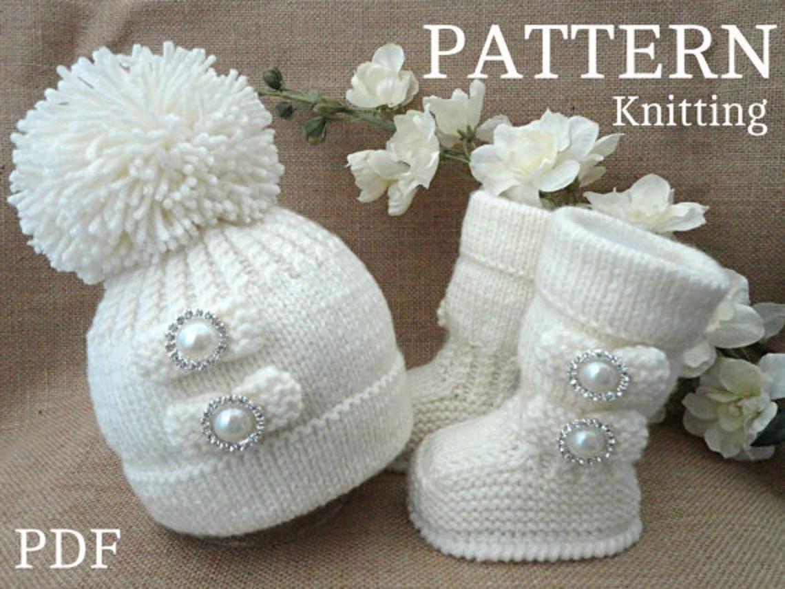 Knitting PATTERN Baby Shoes Baby Hat Baby Set 0 - 18 months