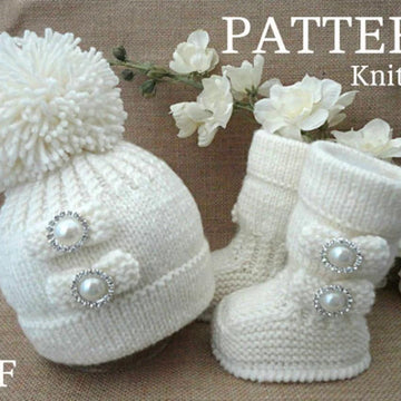 Knitting PATTERN Baby Shoes Baby Hat Baby Set 0 - 18 months