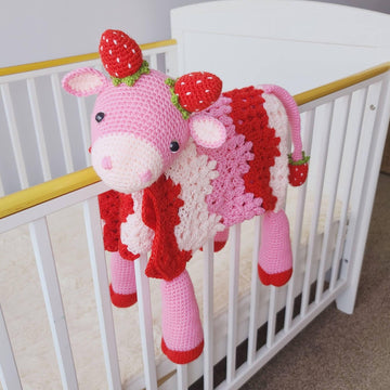 3in1 Strawberry Cow Baby Blanket Cow AmiBlanket