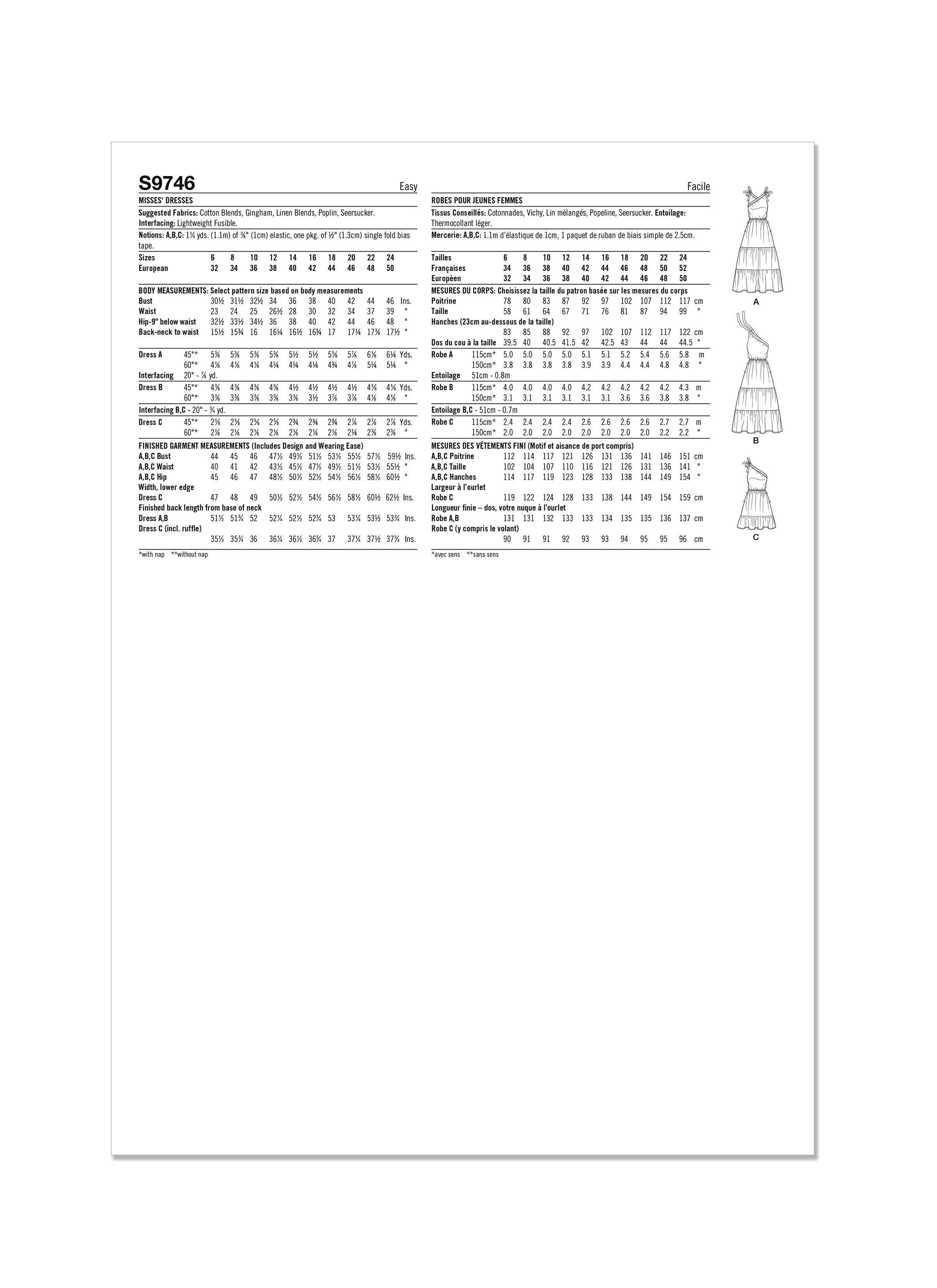Simplicity Misses' Dresses S9746 - Sewing Pattern
