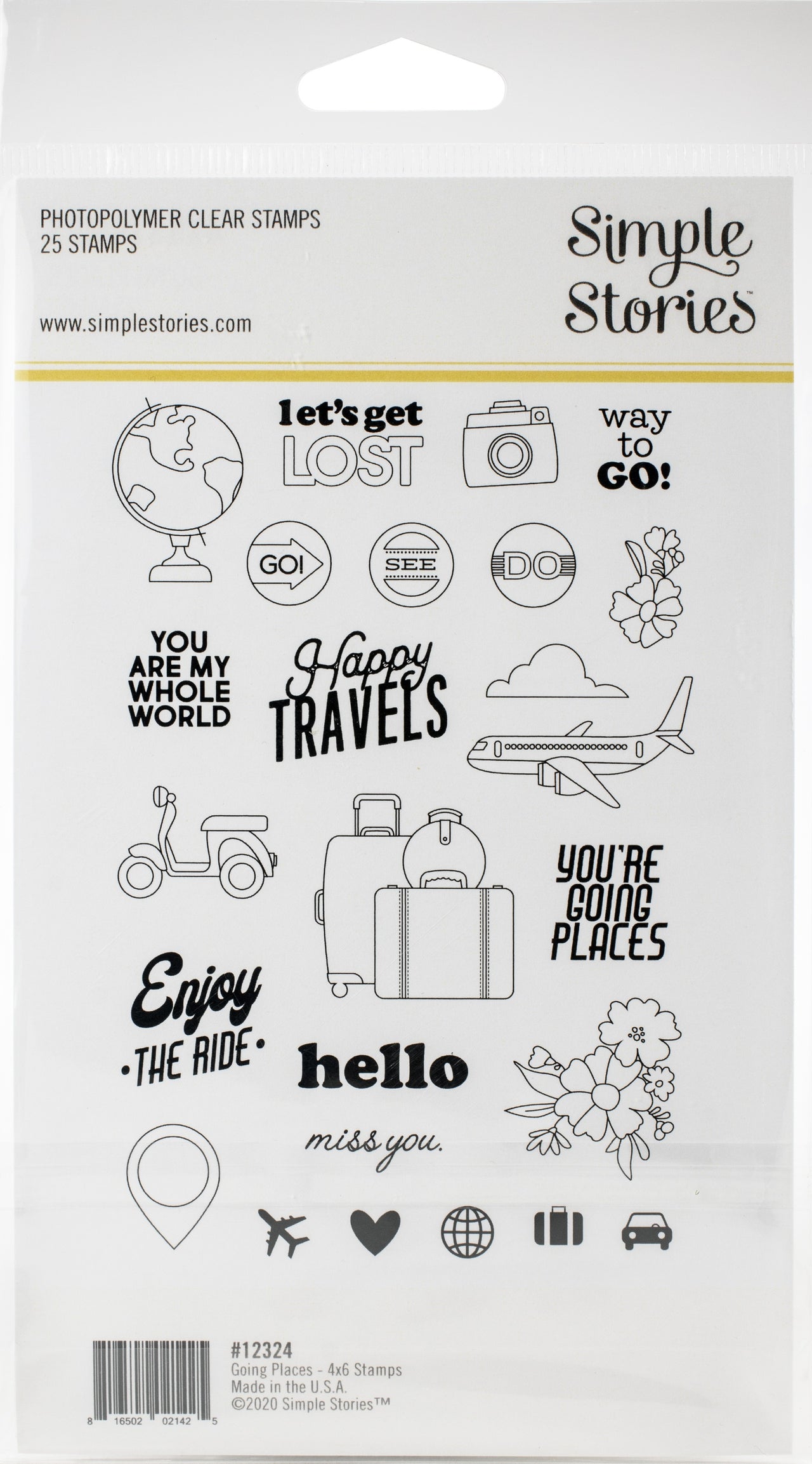 Simple Stories Going Places Photopolymer Clear Stamps - 619700