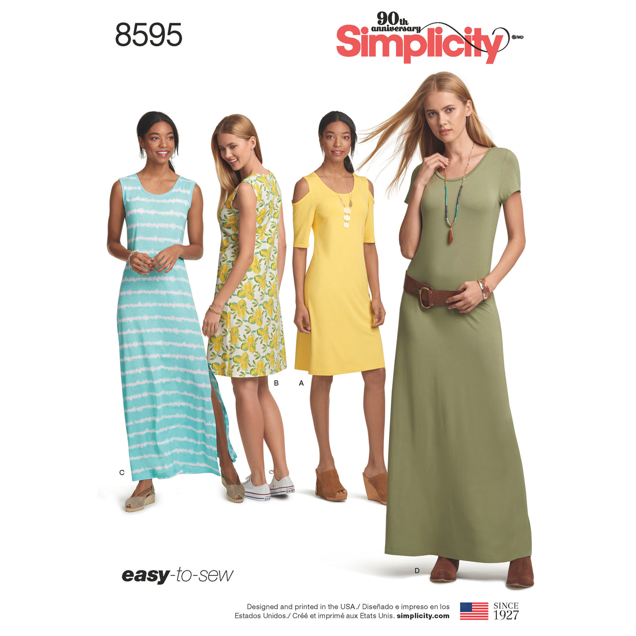 Simplicity 8595 Women's Knit Dresses - Paper Pattern, Size A (XS-S-M-L-XL)