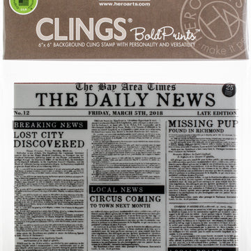 Hero Arts Cling Stamps 6"X6" - Newspaper Bold Prints