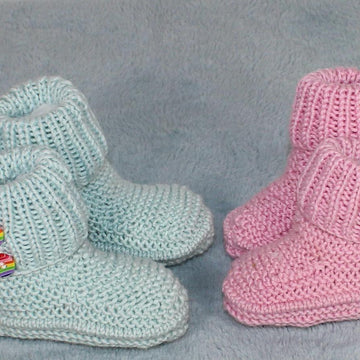 Baby Simple 2 Button Circular Booties