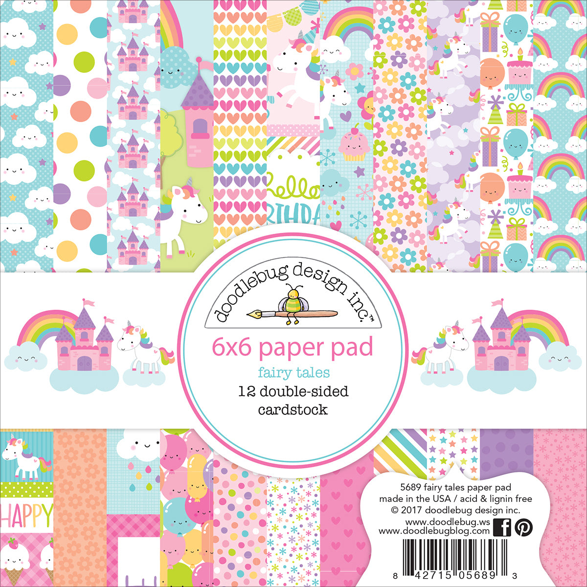Doodlebug Double-Sided Paper Pad 6"X6" 24/Pkg - Fairy Tales, 12 Designs/2 Each