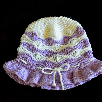 Purple Wave Cotton Sun Hat