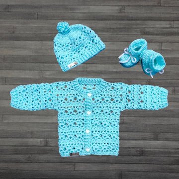 Bonnie Baby Cardigan Hat and Booties Set