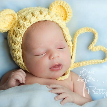 Ribbed Baby Bear Bonnet
