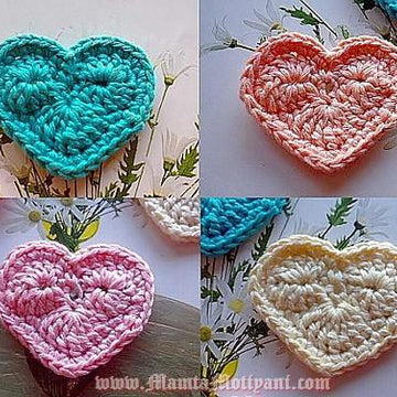 Valentine My Heart Crochet Applique Pattern