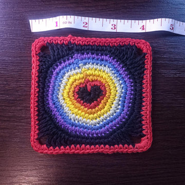 Rainbow Heart Circle Granny Square