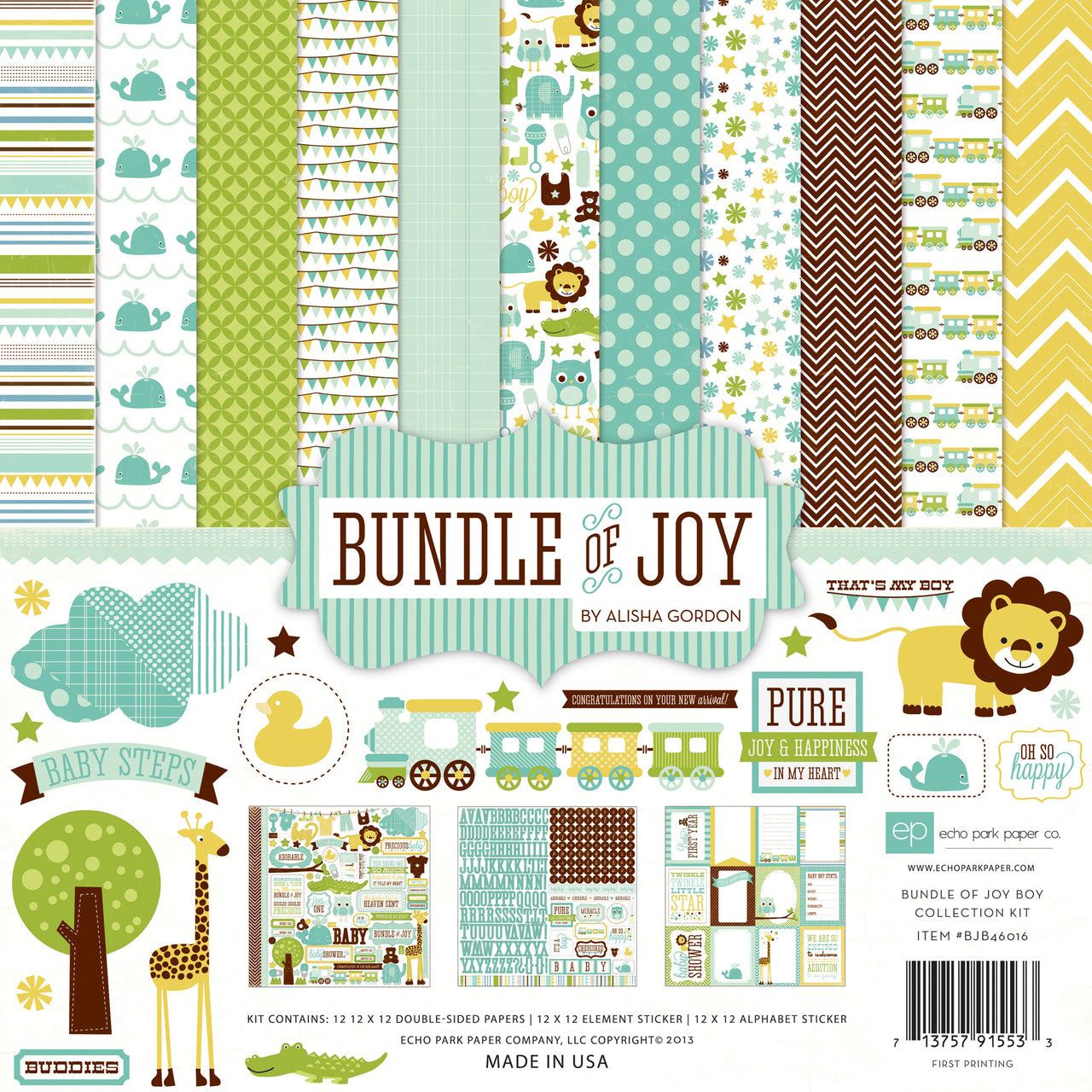 Echo Park Paper Echo Park Collection Kit 12"X12" - Bundle Of Joy Boy