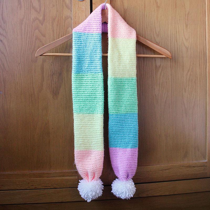 Color Block Rainbow Scarf