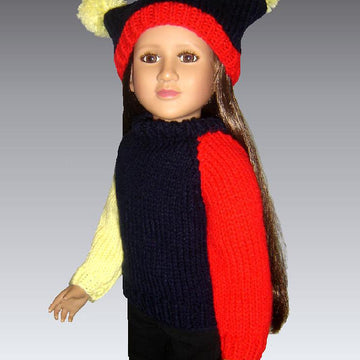 Pattern for 23 inch doll Sweater (My Twinn, My BFF) Raglan Sleeves 608