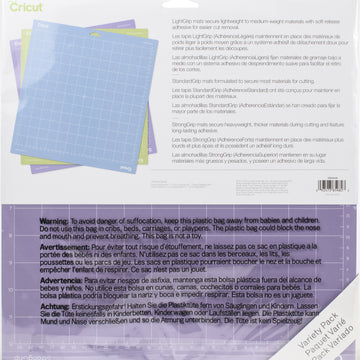 Cricut Adhesive Back Cutting Mats 12"X12" 3/Pkg - Green, Blue & Purple