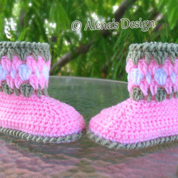Crochet Blossom Toddler Booties