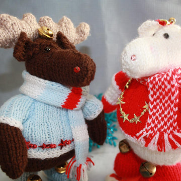 Skating Moose- Christmas Ornament