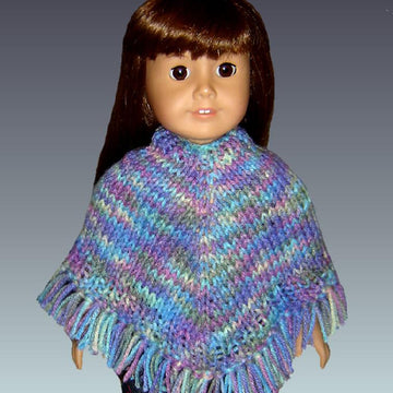 Easy poncho knitting pattern, fits American Girl and 18 inch Dolls